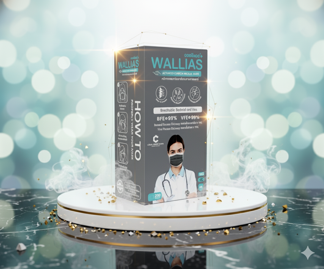 WALLIAS Activated Carbonหน้ากากอนามัยคาร์บอน
